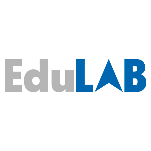 Logo de EduLAB con texto en gris y azul