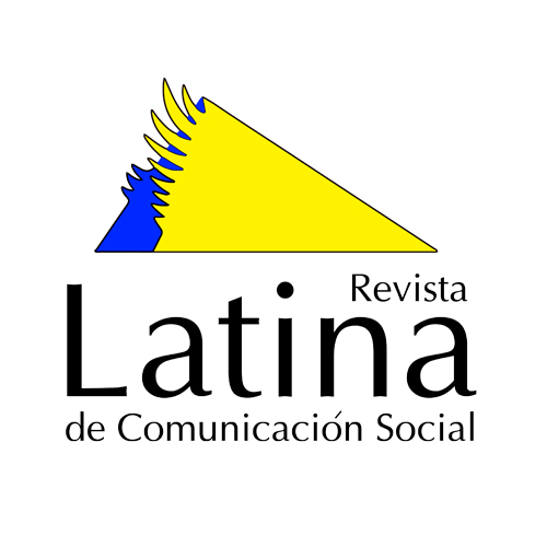 Logo de la Revista Latina de Comunicación Social con colores amarillo y azul.